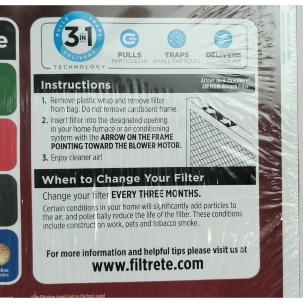 Filtrete 16x25x1 AC Furnace Air Filter MERV 11 MPR 1000‎ 2-Pack